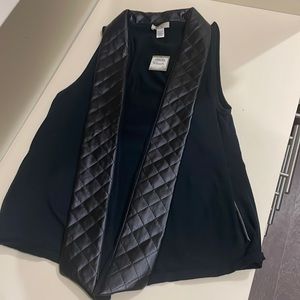 Faux Leather Vest with Pockets